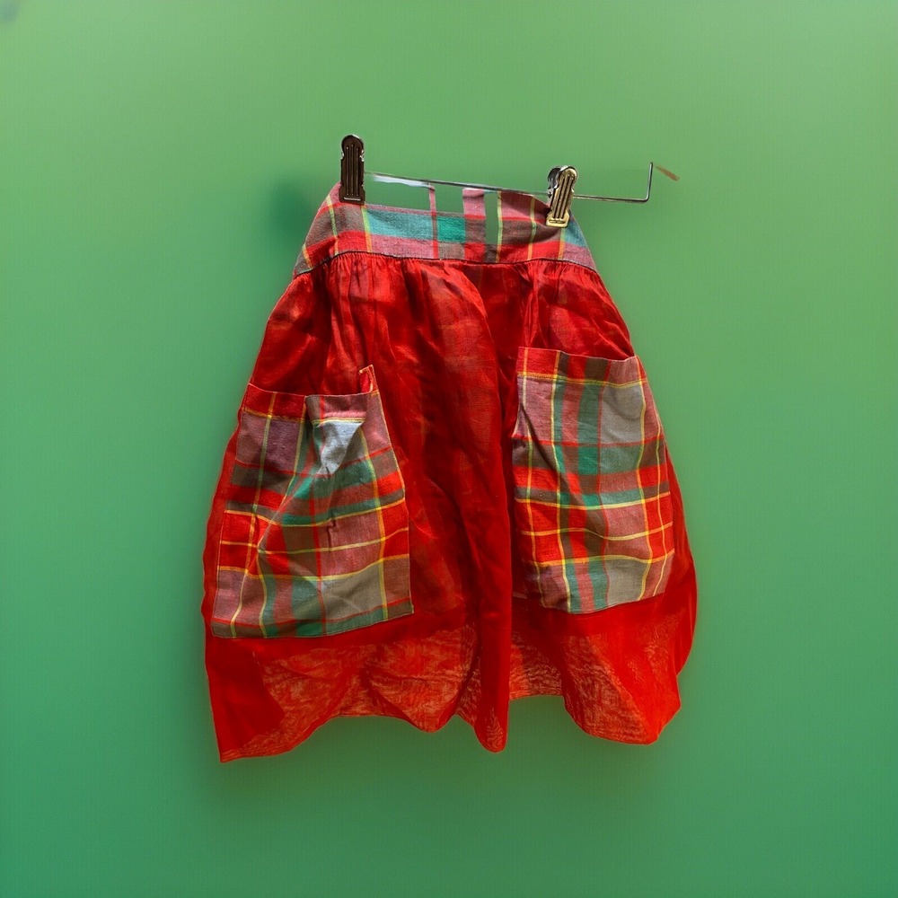 Half Christmas Apron Holiday can be worn on both sides pockets Vintage